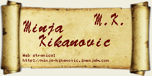 Minja Kikanović vizit kartica